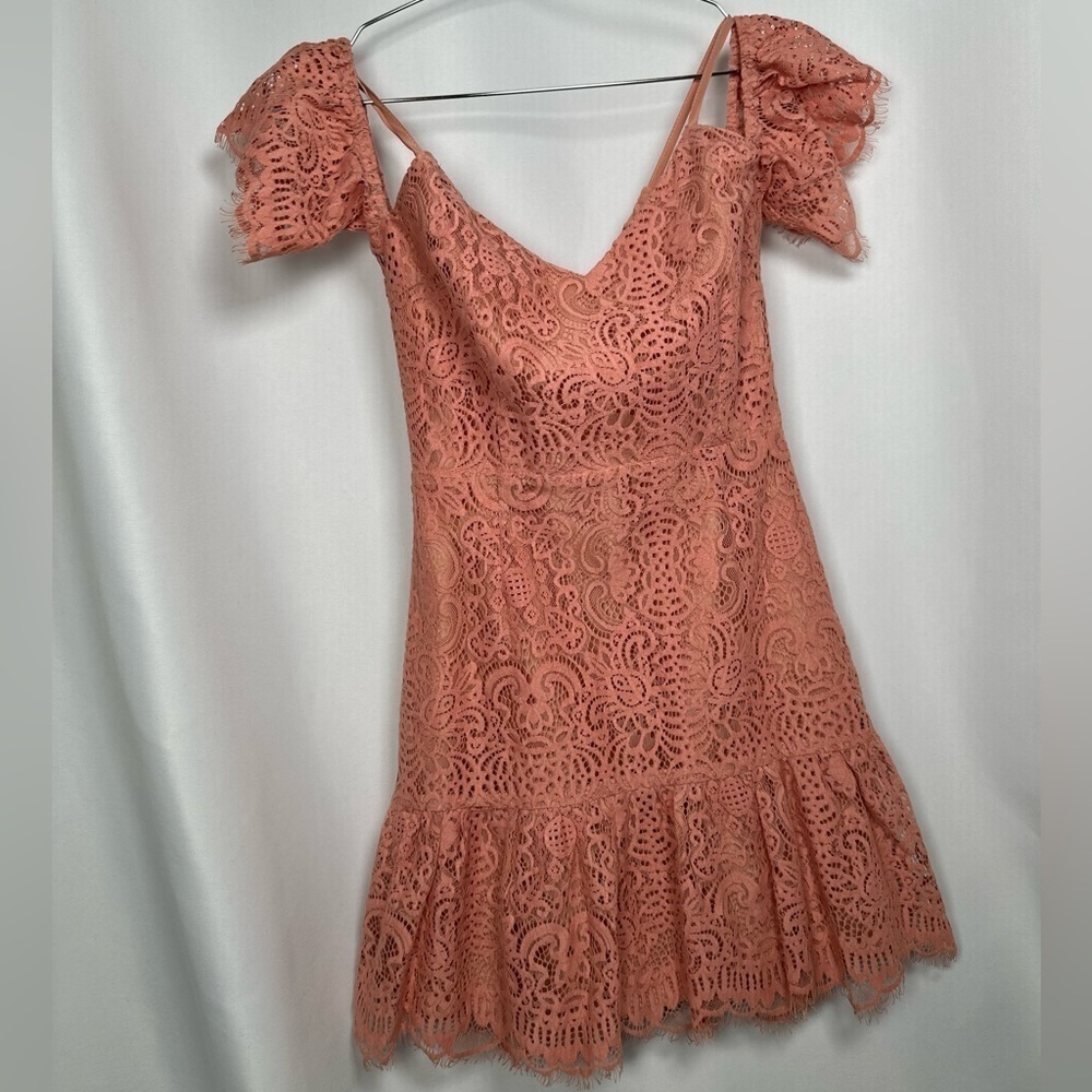 π
½π
΄π BB Dakota Lace Cold Shoulder Dress in Misty Rose, Size 4 - Picture 7 of 17